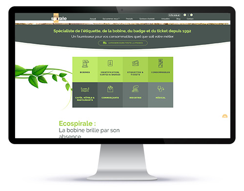 Mockup du site internet Ecospirale par Agoraline